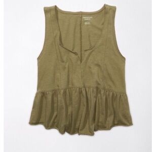 American Eagle Outfitters Khaki babydoll Peplum Tank Top